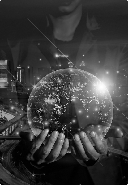 Person holding a globe